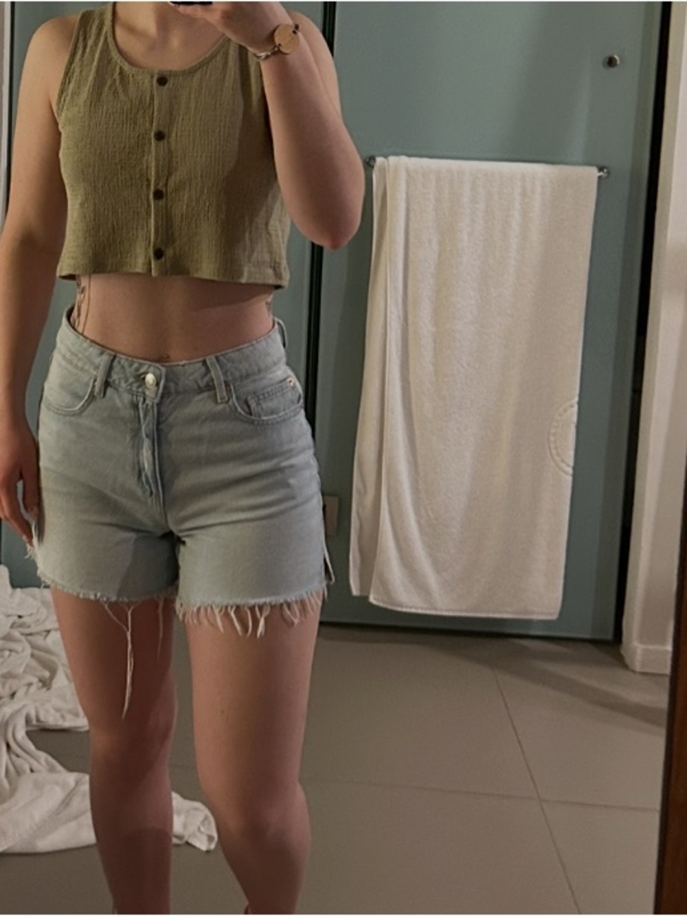 Garage Light Wash Denim Shorts